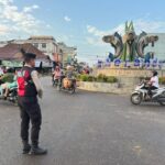 Aipda Wawan Pimpin Patroli Samapta Polres PALI, Atur Lalu Lintas di Jam Sibuk